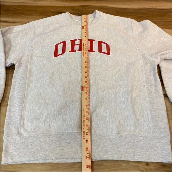 Champion Sweatshirt Mens Gray Reverse Weave Crewneck Long Sleeve OHIO Size Large - Picture 8 of 9